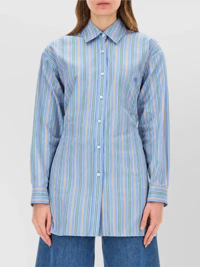 Etro Cotton Jacquard Shirt In Blue