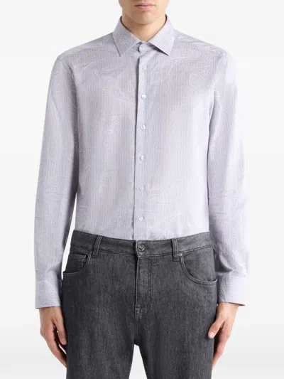 Etro Cotton Jacquard Shirt In Multi