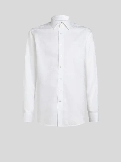 Etro Straight Shirt Long Sleeves Button Down Collar In White