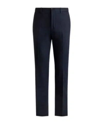 Etro Cotton Jacquard Trousers In Blue