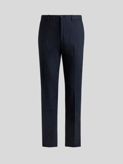 Etro Paisley-jacquard Tailored Trousers In Blue