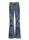Etro Paisley Print Jeans In Blue