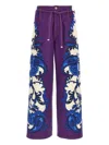 Etro Maxi Paisley Wide Leg Jeans In Purple