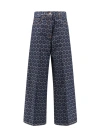Etro Printed Denim High Rise Wide Jeans In Blue
