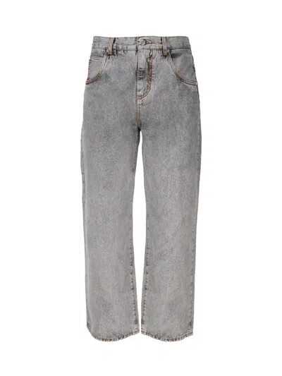 Etro Cotton Jeans With Lightened Wash In Grey