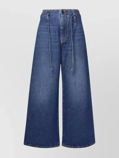 Etro Cotton Jeans With Wide Leg Cut In Blue