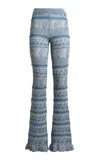 Etro Cotton Knit Flared Pants In Multi