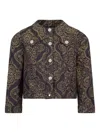 Etro Cotton-linen Cropped Jacket In Brown
