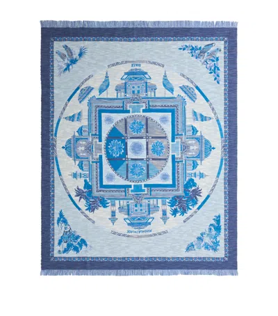 Etro Cotton Mandala Shanti Throw In Blue