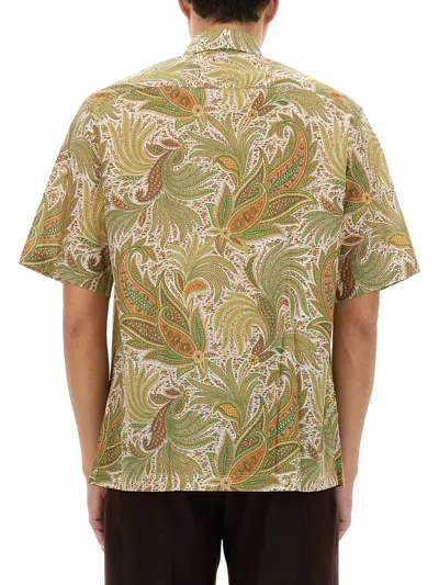 Etro Cotton Overshirt In Green