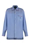 Etro Women's Striped Cotton Shirt In Blue