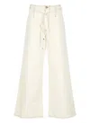 Etro Ivory Cotton Palazzo Pants With High Waist In White