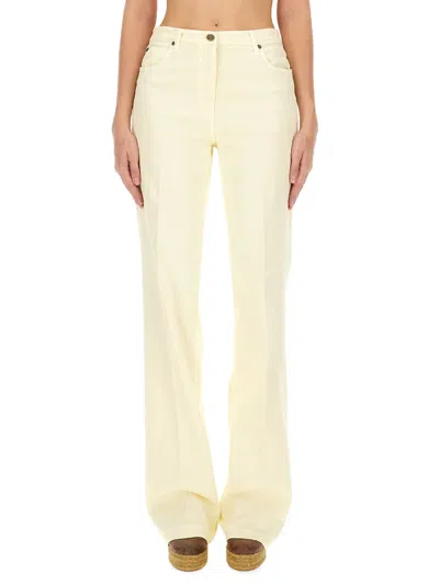Etro Cotton Blend Trousers In Neutral