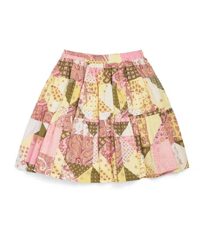 Etro Kids' Cotton Patchwork Print Skirt In Multi