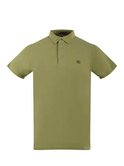 Etro Logo Polo Shirt In Green