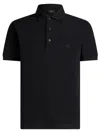 Etro Cotton Pique Polo Shirt In Black