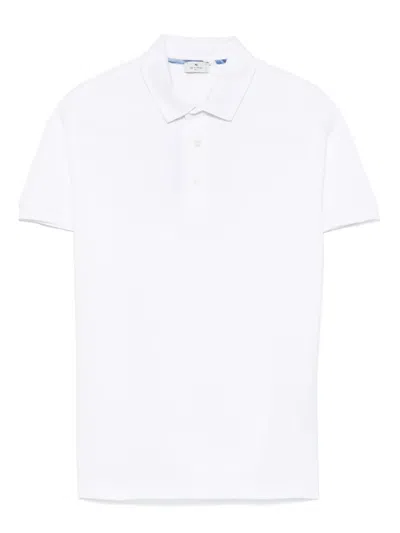 Etro Men Pegaso-embroidered Polo Shirt In White