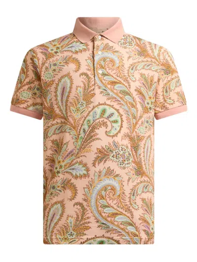 Etro Cotton Polo Shirt In Pink