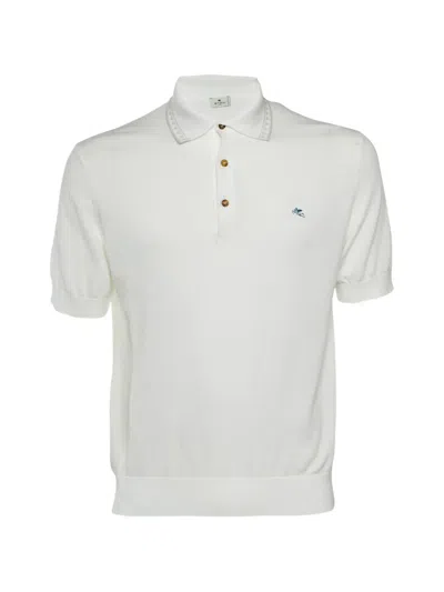 Pre-owned Etro Cotton Polo Shirt In White