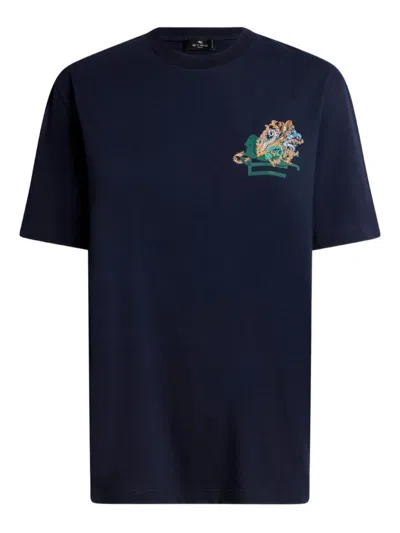 Etro Cotton Polyester T-shirt In Black