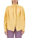 Etro Women's Cotton Poplin Blouse Shirt In Yellow