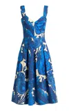 Etro Cotton-poplin Midi Dress In Blue