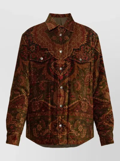 Etro Cotton Regular-fit Single-breasted Coat In Brown