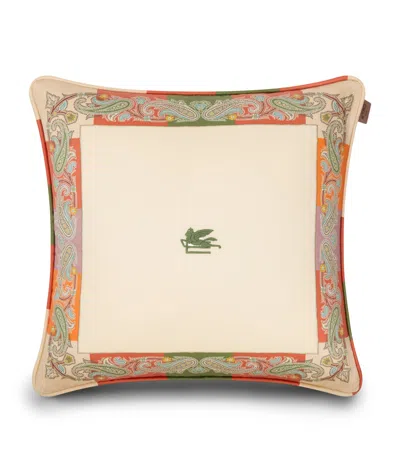 Etro Cotton Satin Yaara Cushion In Multi
