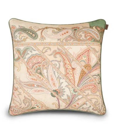 Etro Cotton Satin Yaara Cushion In Multi