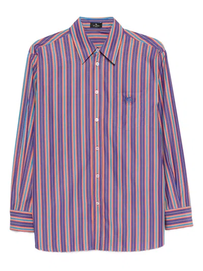 Etro Cotton Shirt In Purple