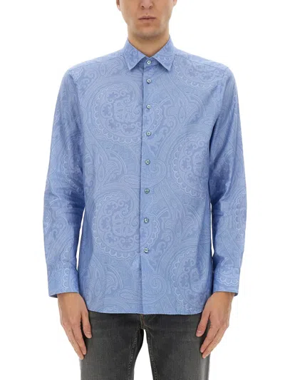Etro Cotton Shirt In Burgundy