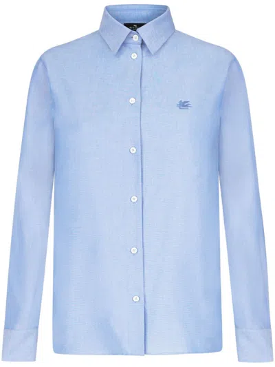 Etro Cotton Shirt In Blue