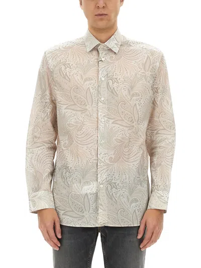 Etro Cotton Shirt In Beige
