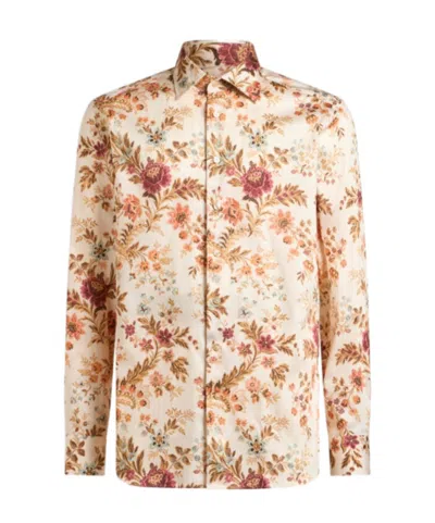 ETRO COTTON SHIRT WITH ALL-OVER FLORAL PRINT