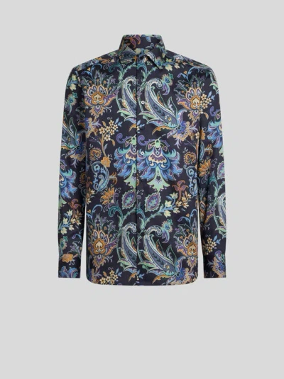Etro Paisley Floral Long-sleeves Shirt In Multi