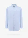 Etro Cotton Shirt With Embroidered Pegaso Logo In Blue