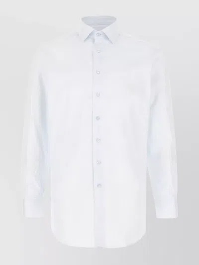 Etro Cotton Shirt With Long Sleeves And Pointed Collar In White