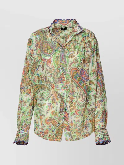 Etro Cotton Shirt With Multicolor Printed Design