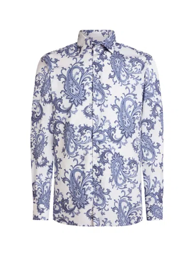 Etro Cotton Shirt With Paisley Pattern In Brown