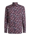 Etro Cotton Shirt With Paisley Print In Red