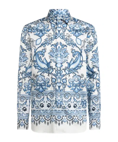 ETRO COTTON SHIRT WITH PLACED PRINT