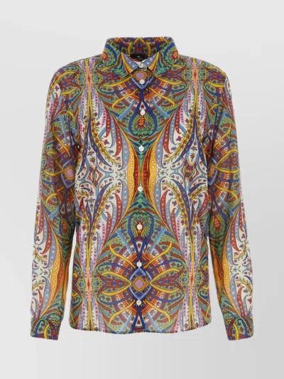 Etro Cotton Shirt With Printed Design And Buttoned Cuffs