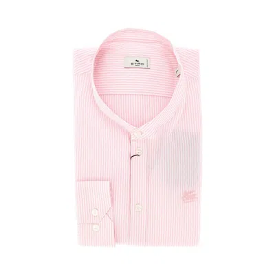 Etro Cotton Shirt With Striped Motif In Pink