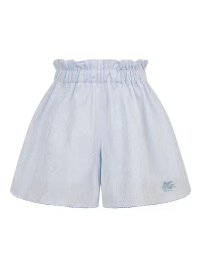 Etro Kids' Cotton Shorts In Blue