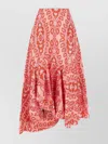 Etro Cotton Skirt With Paisley Print And Asymmetric Hem