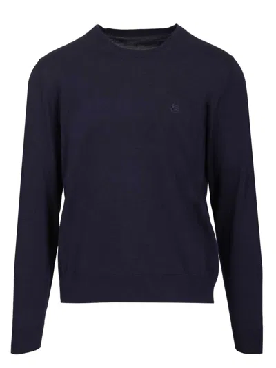 Etro Cotton Sweater Knitwear Blue