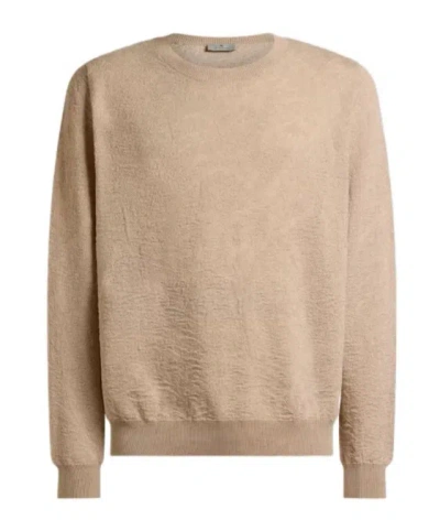 Etro Cotton Sweater With Floral Paisley Motif In Brown