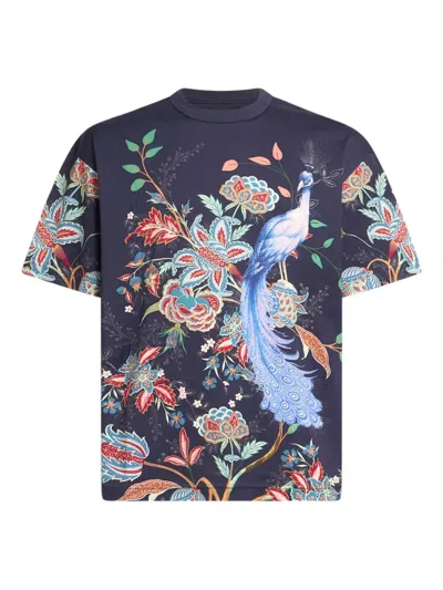 Etro Cotton T-shirt In Blue