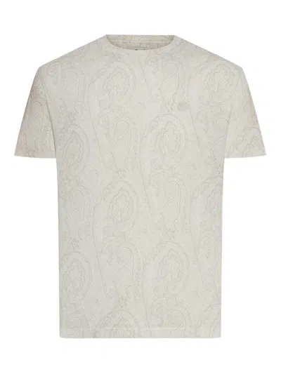 ETRO COTTON T-SHIRT WITH ARNICA PATTERN