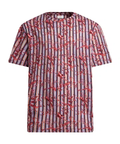 ETRO COTTON T-SHIRT WITH BIRD PATTERN